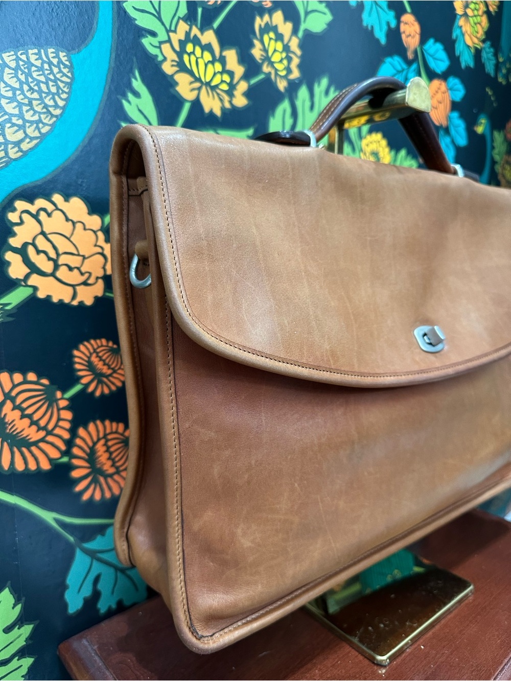 Vintage Coach Glove Tanned Leather Briefcase Bag | 1993 Cognac Camel with COA - Picture 7 of 17